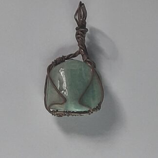 Blue Note, Man (Copper-Wrapped Amazonite Pendant) - Image 3