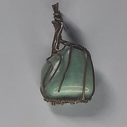 Blue Note, Man (Copper-Wrapped Amazonite Pendant)