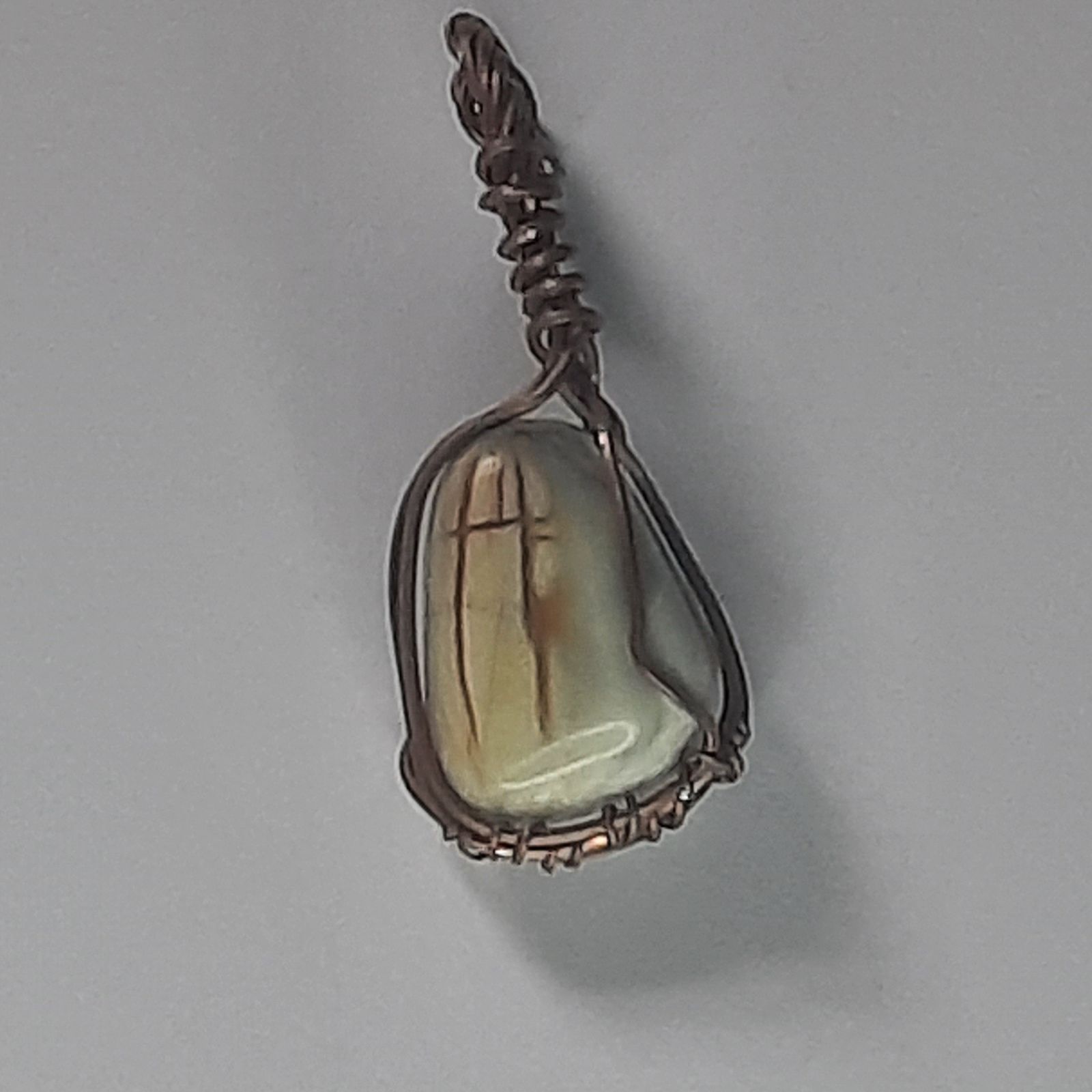 A Far-Out Masterpiece (Copper-Wrapped Picasso Marble Pendant) - Image 1