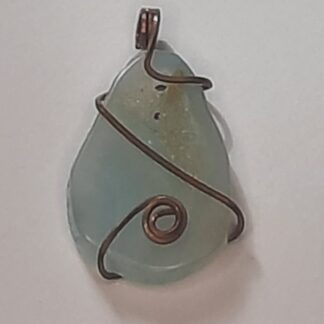 A Little Sky Spark (Agate Slice Pendant Copper Wrap)